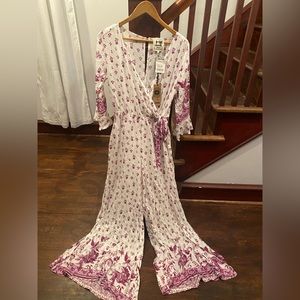 NWT white and purple jumpsuit